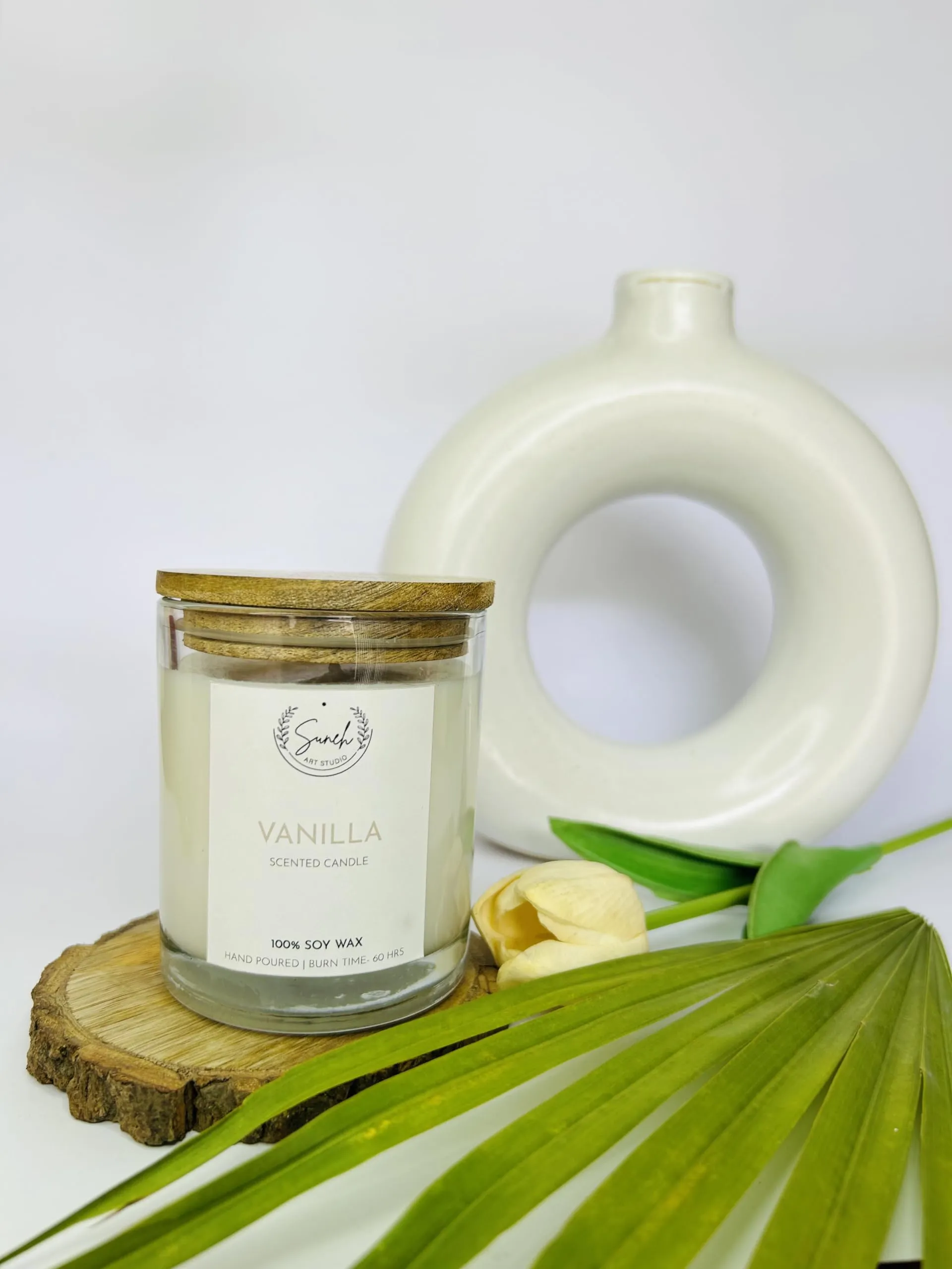 Suneh Scented Soy Wax Candle, 450 gm, 50-60 Hrs | Luxury Aroma Therapy Votive Jar Candles Big Size | Scented Candles for Home Decor Gift Set | Fragrance Vanilla (Pack of 2)-Bazar