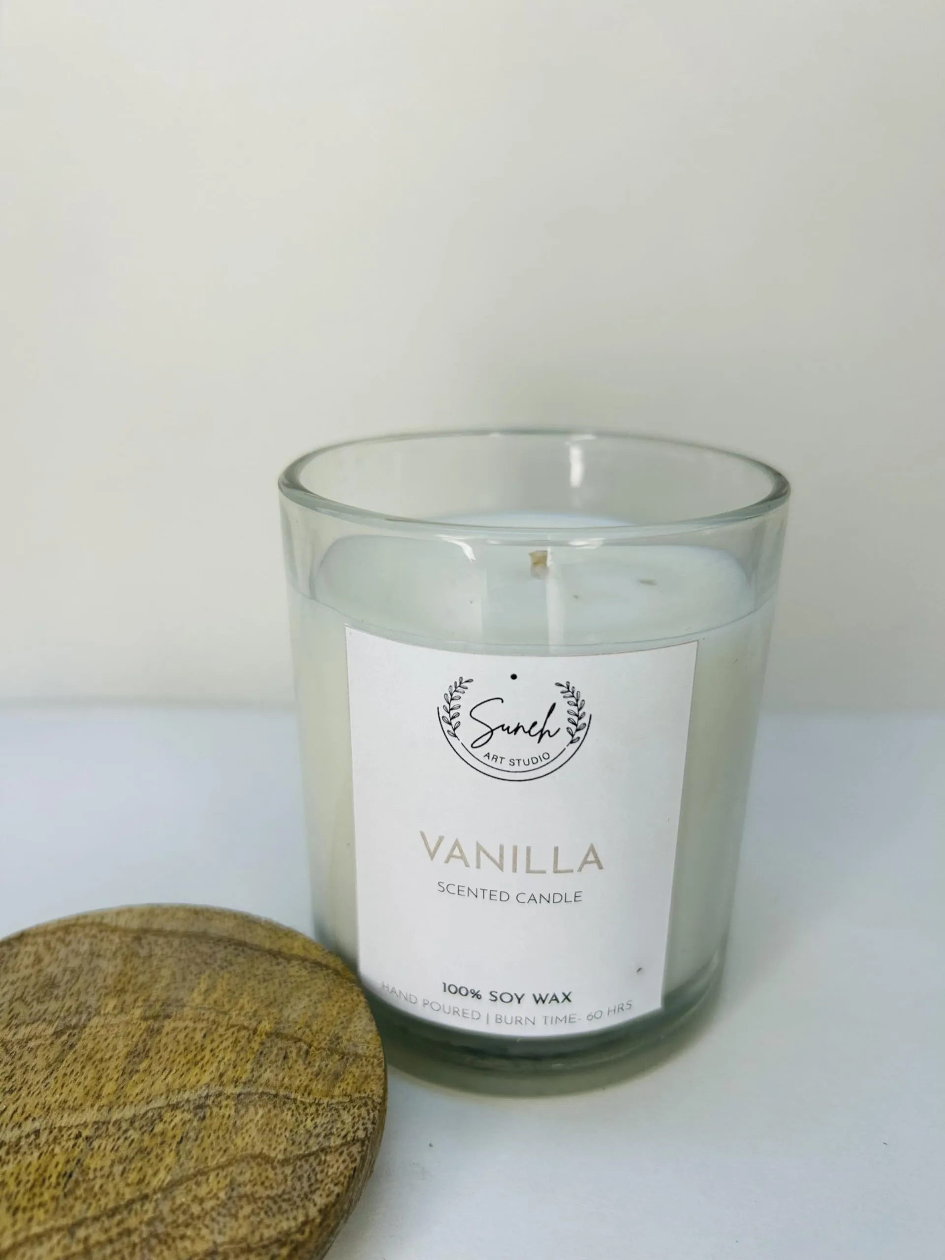 Suneh Scented Soy Wax Candle, 450 gm, 50-60 Hrs | Luxury Aroma Therapy Votive Jar Candles Big Size | Scented Candles for Home Decor Gift Set | Fragrance Vanilla (Pack of 2)-Bazar