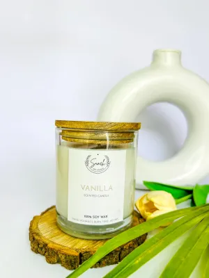 Suneh Scented Soy Wax Candle, 450 gm, 50-60 Hrs | Luxury Aroma Therapy Votive Jar Candles Big Size | Scented Candles for Home Decor Gift Set | Fragrance Vanilla (Pack of 2)-Bazar