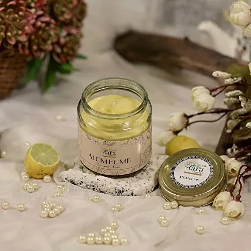 Tara Scented Candle-Pataka of India-Atombomb Bergamat   Lime Aromatherapy|375 gm,Burn Time Upto 48 Hrs|Glass Jar with Screw lid|Handcrafted,Luxury Gift, Home Décor,Gift for Her|Single Wick|Large