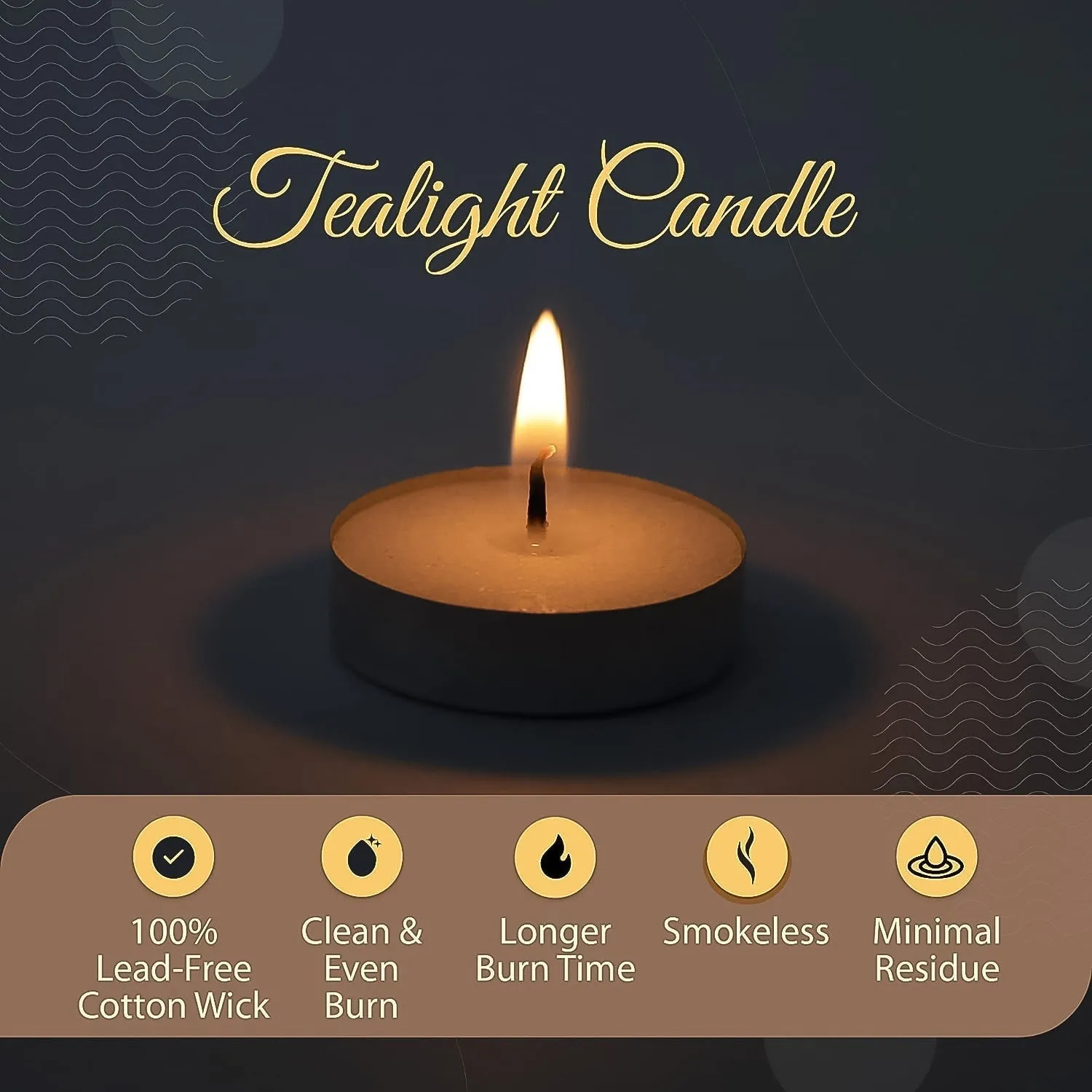Tealight Candles Set, Smokeless Candles (10 Pcs set)