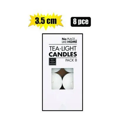 Tealight Candles White 3.5cm 8pack