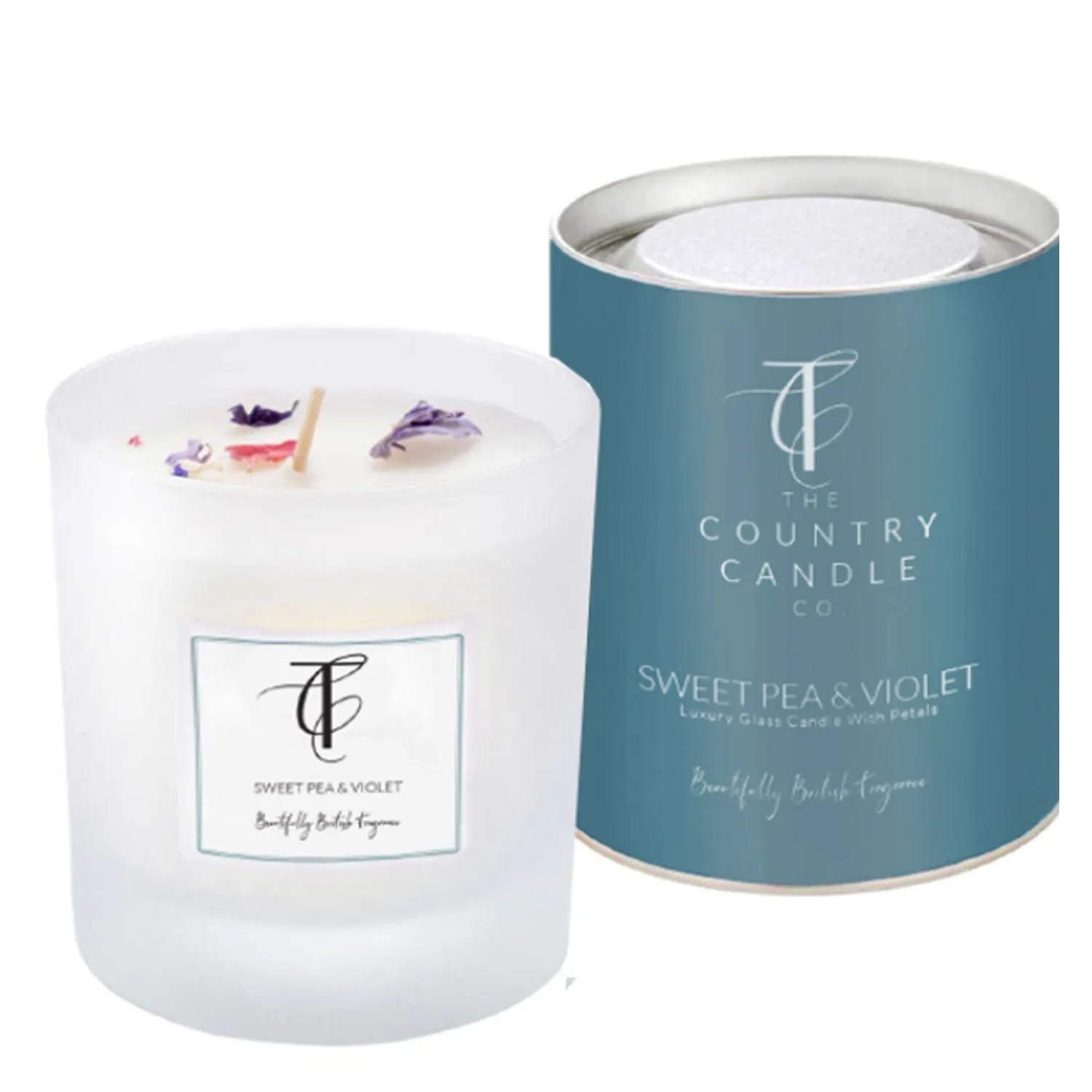 The Country Candle Co 30cl Pastels Sweet Pea & Violet Glass Candle