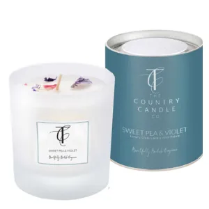 The Country Candle Co 30cl Pastels Sweet Pea & Violet Glass Candle