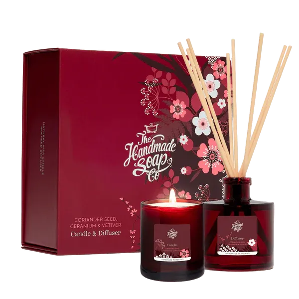 The Handmade Soap Company Candle & Diffuser Set Coriander Seed & Geranium