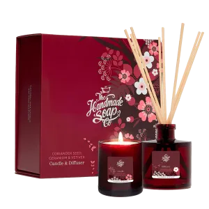 The Handmade Soap Company Candle & Diffuser Set Coriander Seed & Geranium