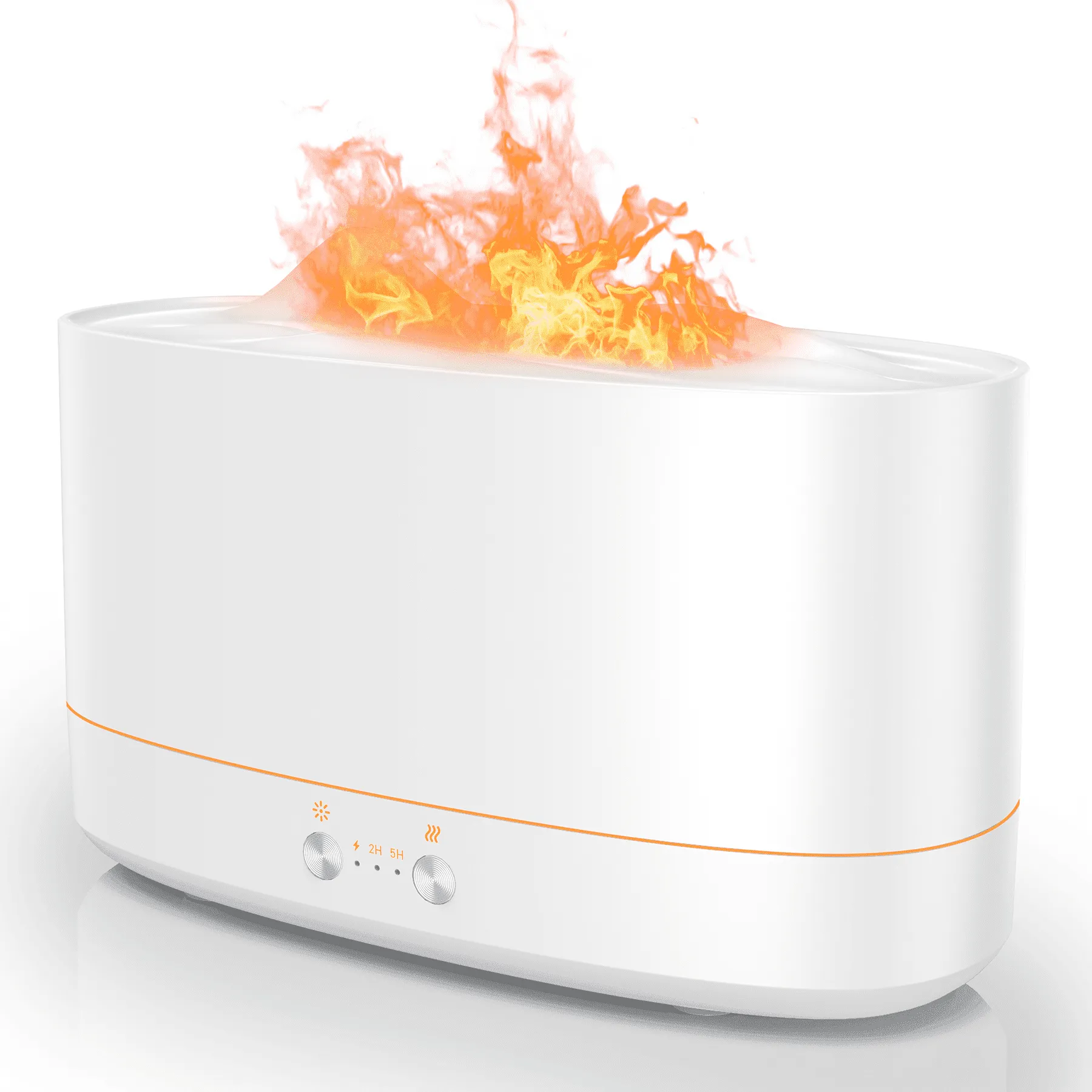 VAVSEA Flame Diffuser Humidifier, 7 Color Essential Oil Diffuser, Time Setting for Home, Room, Black