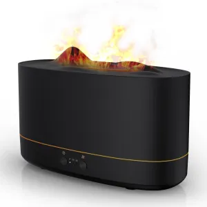 VAVSEA Flame Diffuser Humidifier, 7 Color Essential Oil Diffuser, Time Setting for Home, Room, Black
