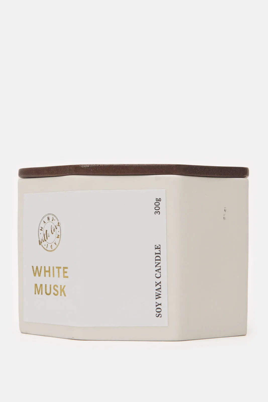 White Musk Scented Candle Jar With Lid (Medium)
