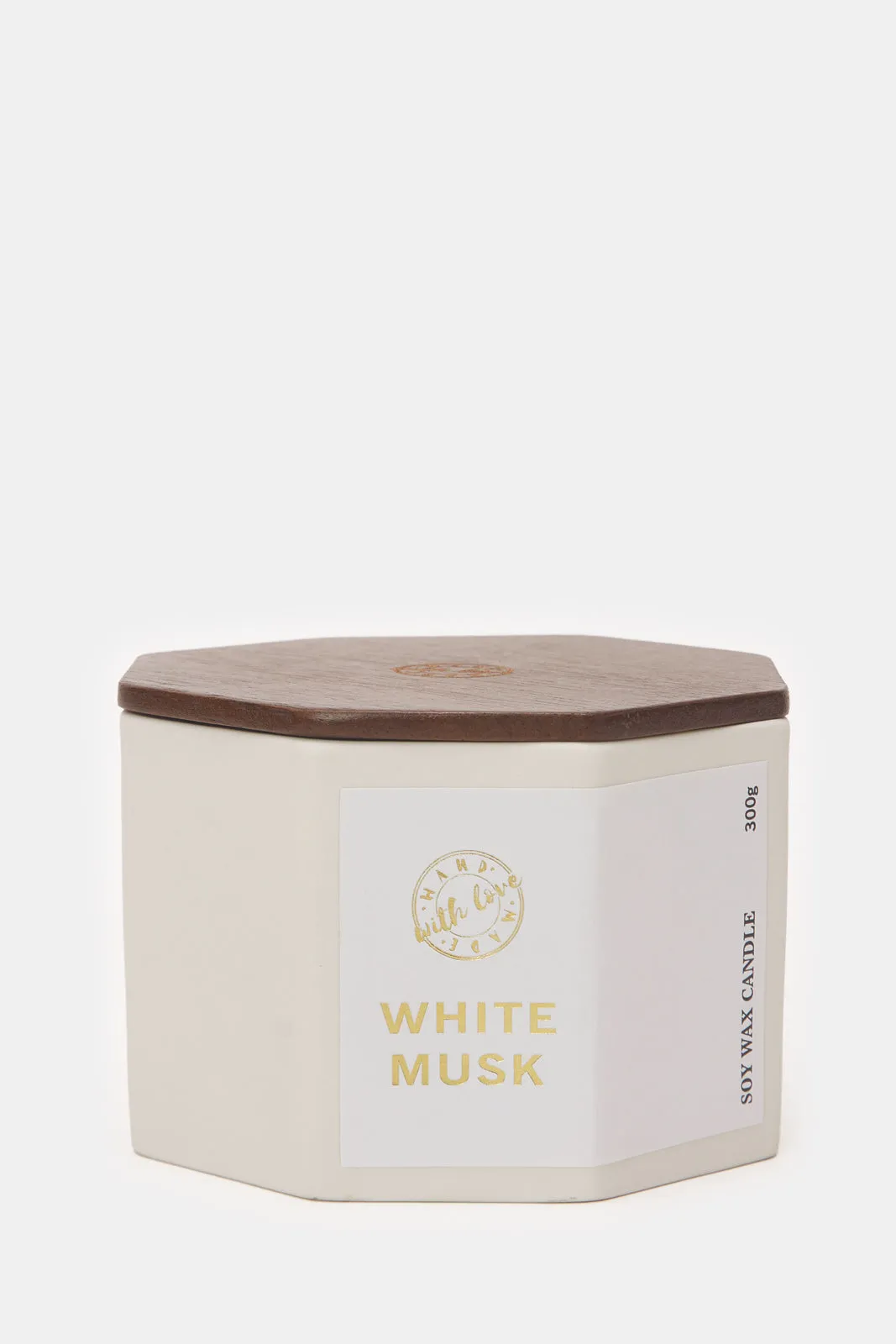 White Musk Scented Candle Jar With Lid (Medium)