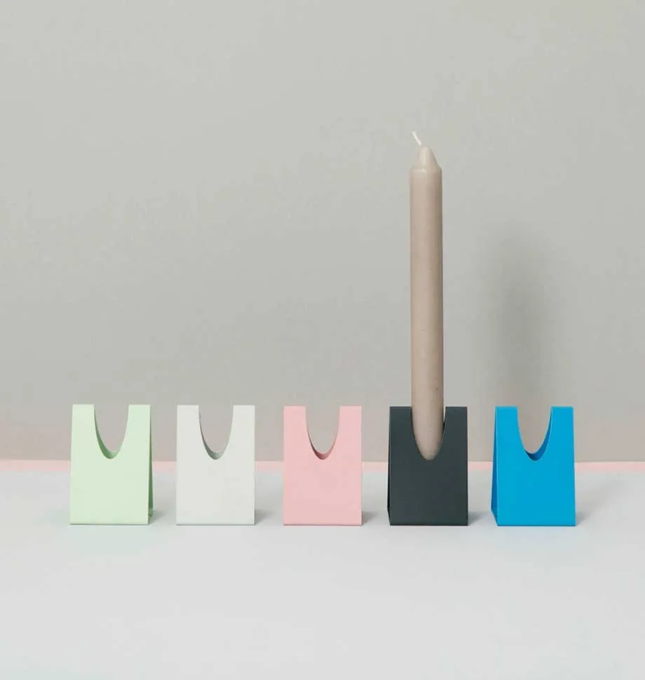 White Triangle Candle Holder