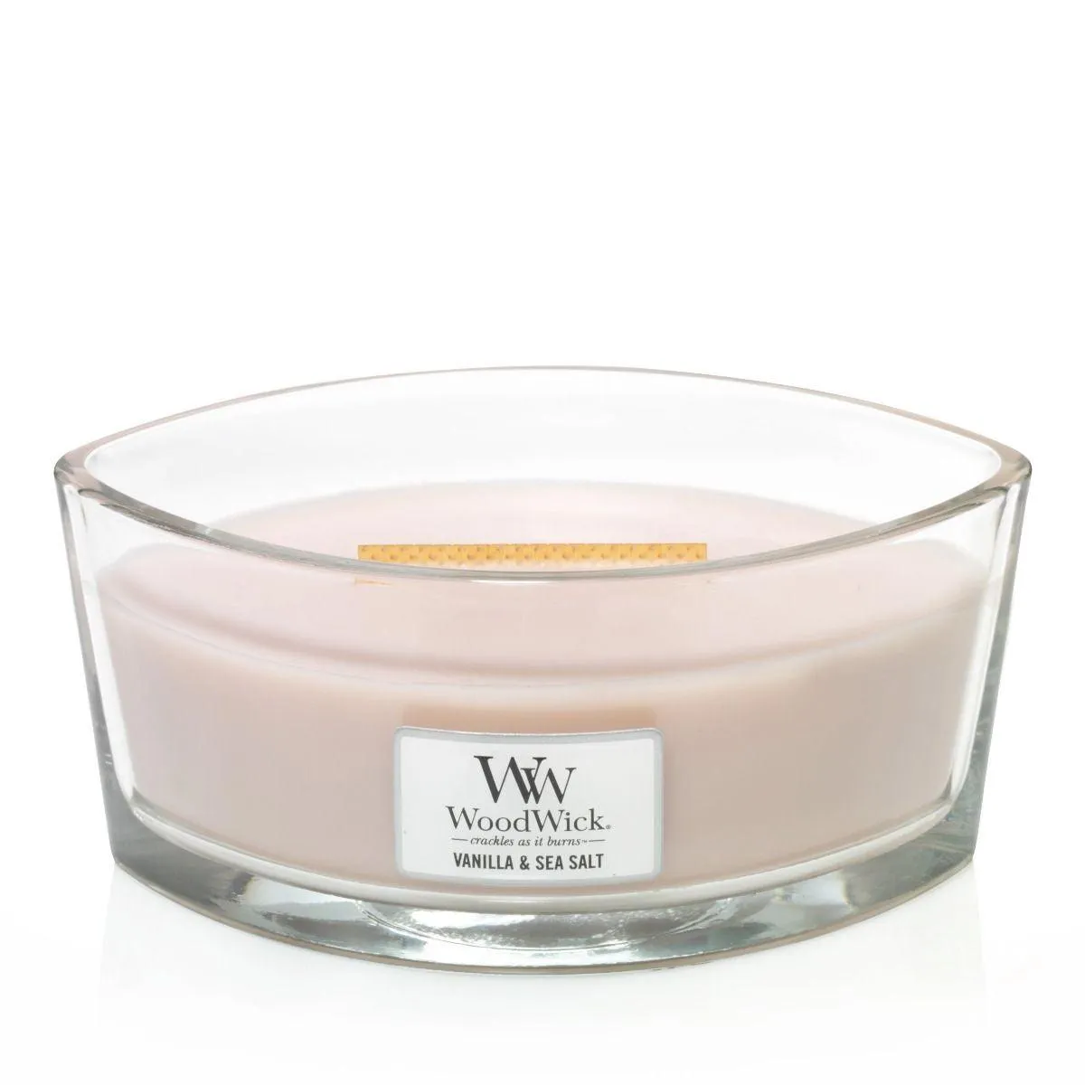 WoodWick Vanilla & Sea Salt Candle Crackles As It Burns Ellipse Hearthwick