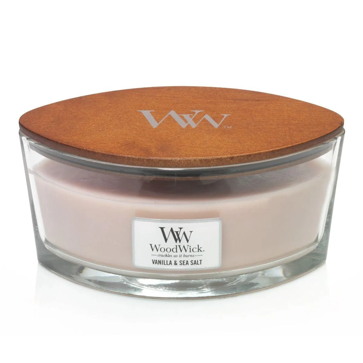 WoodWick Vanilla & Sea Salt Candle Crackles As It Burns Ellipse Hearthwick