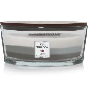 WoodWick Warm Woods Trilogy Candle Crackles As It Burns Ellipse Hearthwick