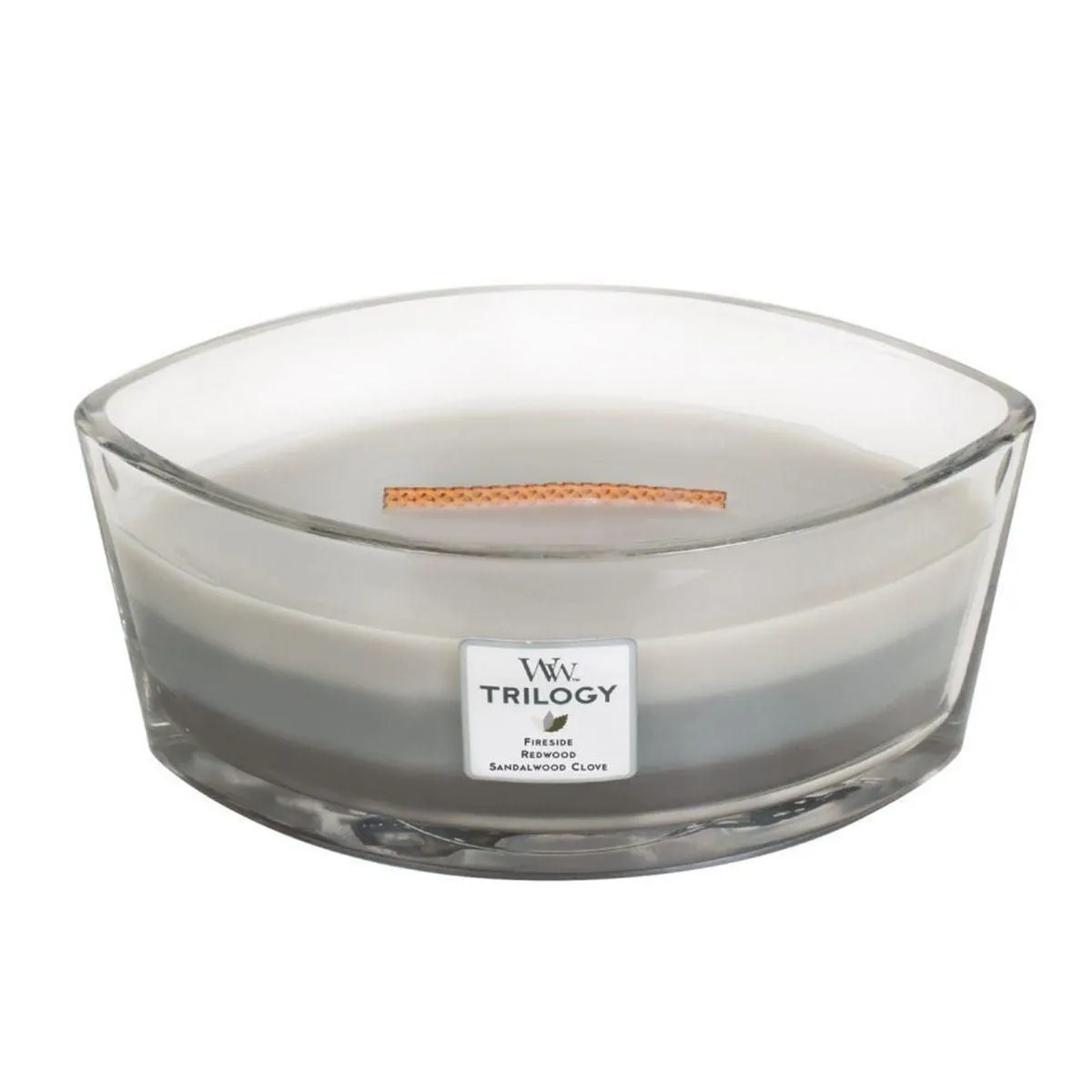 WoodWick Warm Woods Trilogy Candle Crackles As It Burns Ellipse Hearthwick